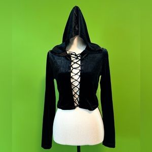 Long sleeve mesh cross front